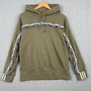 Adidas Originals Hoodie Sweatshirt Green FM2511 Women's XS Olive Logo‎ 3 Stripes